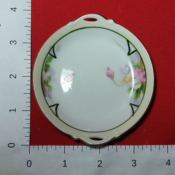 Vintage Nippon Hand Painted Miniature Plates Butter Dish Set of 4 - Picture 11 of 13